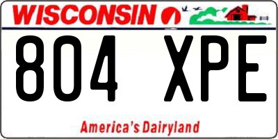 WI license plate 804XPE