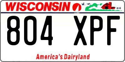 WI license plate 804XPF