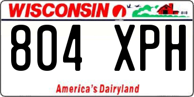 WI license plate 804XPH