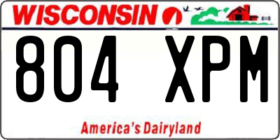WI license plate 804XPM