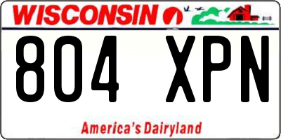 WI license plate 804XPN