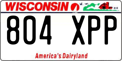 WI license plate 804XPP