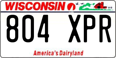 WI license plate 804XPR