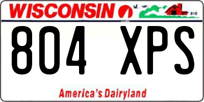 WI license plate 804XPS