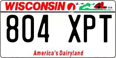 WI license plate 804XPT