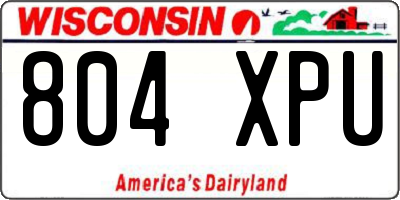 WI license plate 804XPU