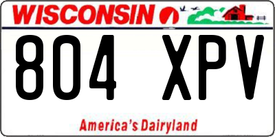 WI license plate 804XPV
