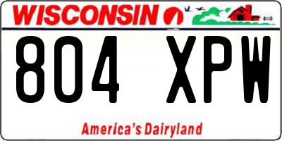 WI license plate 804XPW