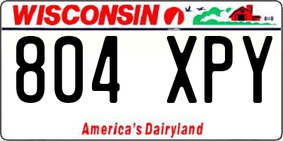WI license plate 804XPY