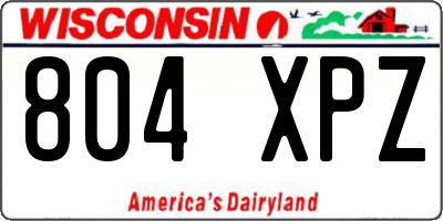 WI license plate 804XPZ
