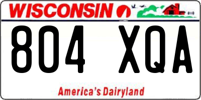 WI license plate 804XQA