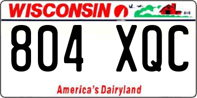 WI license plate 804XQC
