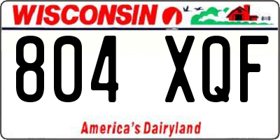 WI license plate 804XQF