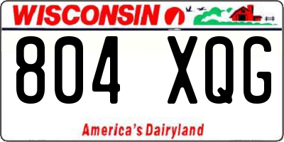 WI license plate 804XQG