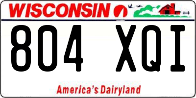 WI license plate 804XQI