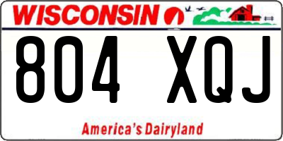 WI license plate 804XQJ