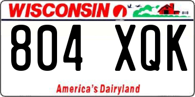 WI license plate 804XQK