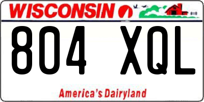 WI license plate 804XQL