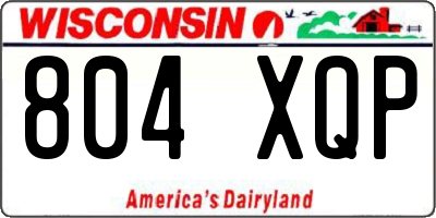 WI license plate 804XQP