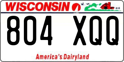 WI license plate 804XQQ
