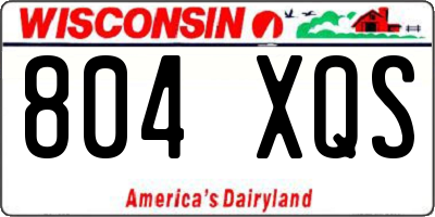 WI license plate 804XQS