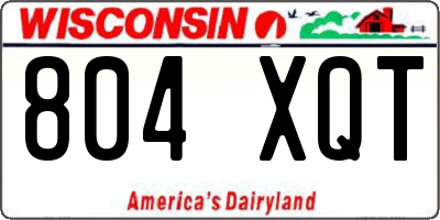 WI license plate 804XQT