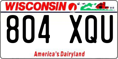 WI license plate 804XQU