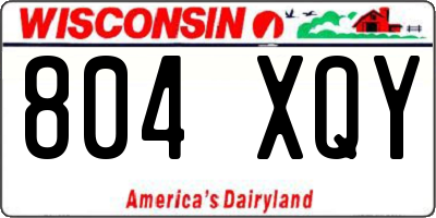 WI license plate 804XQY
