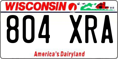 WI license plate 804XRA