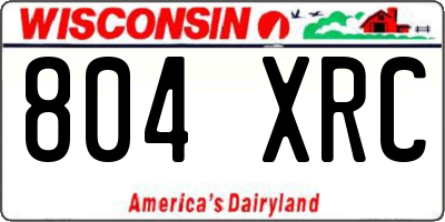 WI license plate 804XRC