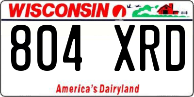 WI license plate 804XRD