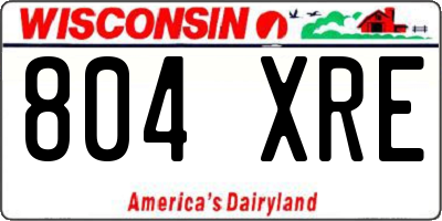 WI license plate 804XRE