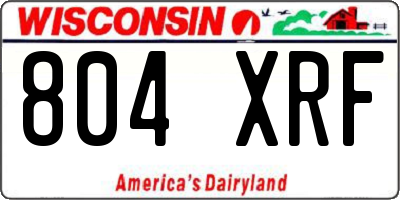 WI license plate 804XRF