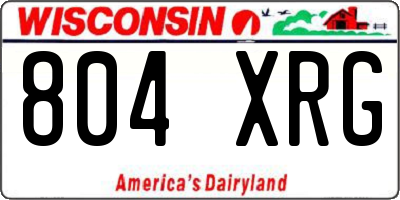 WI license plate 804XRG