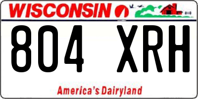 WI license plate 804XRH