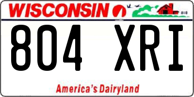 WI license plate 804XRI