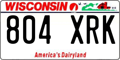WI license plate 804XRK