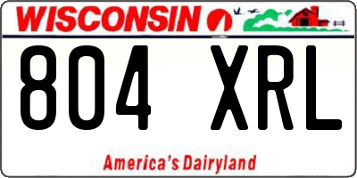 WI license plate 804XRL