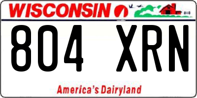 WI license plate 804XRN