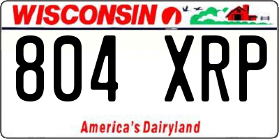WI license plate 804XRP