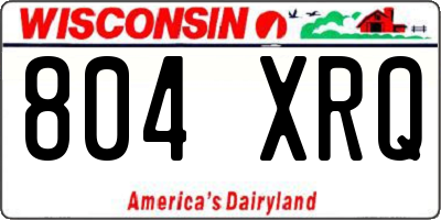 WI license plate 804XRQ