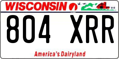 WI license plate 804XRR