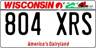 WI license plate 804XRS