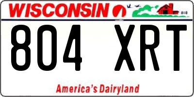 WI license plate 804XRT