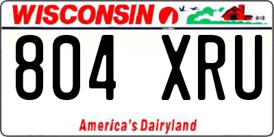 WI license plate 804XRU
