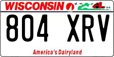 WI license plate 804XRV