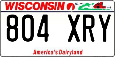 WI license plate 804XRY