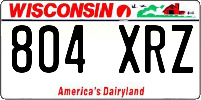 WI license plate 804XRZ