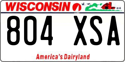 WI license plate 804XSA