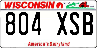 WI license plate 804XSB